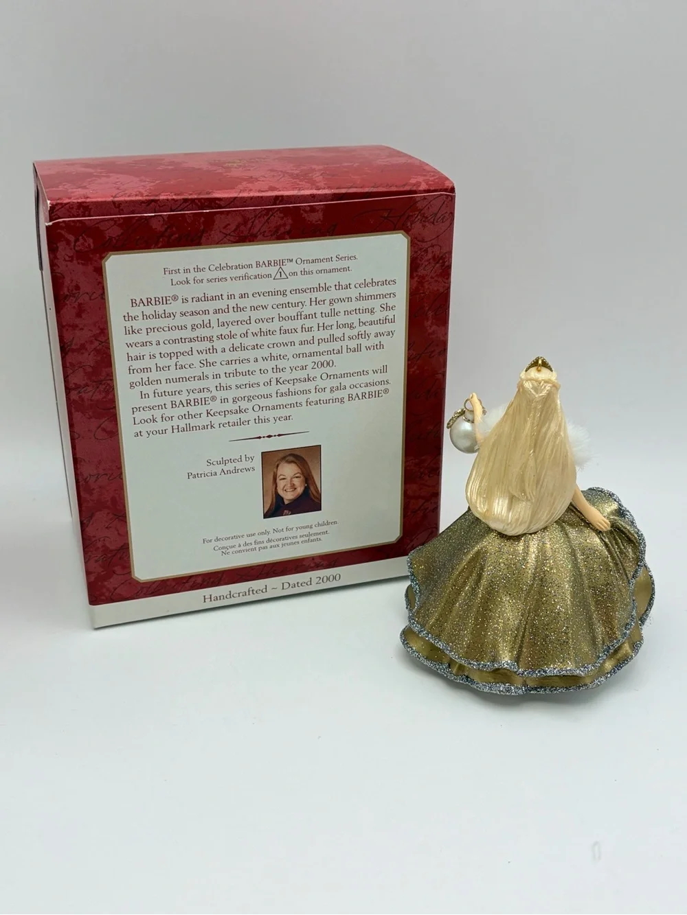 Hallmark Keepsake Ornament 2000 Celebration BARBIE Ornament Special Edition Gold